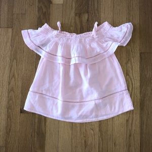Gap girls off shoulder pink shirt